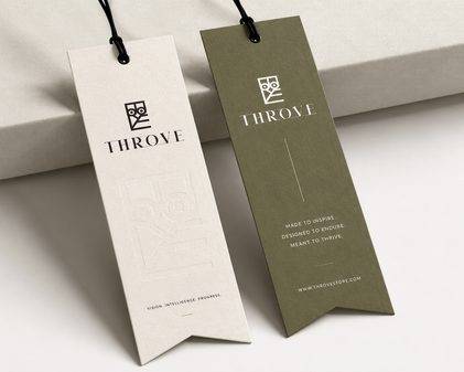 Throve — Hang tags & packaging touchpoints