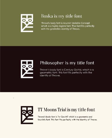 Throve — Type specimens